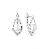 Cercei perle naturale albe argint cu tortita DiAmanti SK21236EL_W-G